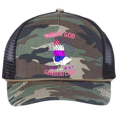 Thank God I'm Genderfluid Christian Pride Retro Rope Trucker Hat Cap