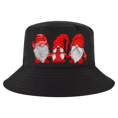 Three Gnomes In Red Costume Christmas Hanging With Gnomes TShirt Cool Comfort Performance Bucket Hat