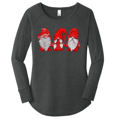 Three Gnomes In Red Costume Christmas Hanging With Gnomes TShirt Women's Perfect Tri Tunic Long Sleeve Shirt