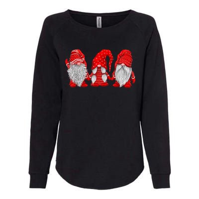 Three Gnomes In Red Costume Christmas Hanging With Gnomes TShirt Womens California Wash Sweatshirt