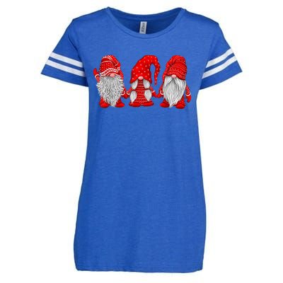 Three Gnomes In Red Costume Christmas Hanging With Gnomes TShirt Enza Ladies Jersey Football T-Shirt