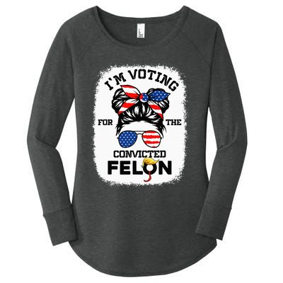 Trump Girl Im Voting Convicted Felon 2024 Women's Perfect Tri Tunic Long Sleeve Shirt