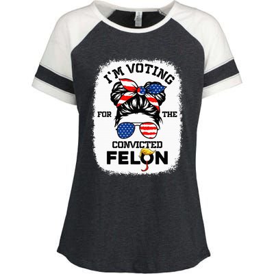 Trump Girl Im Voting Convicted Felon 2024 Enza Ladies Jersey Colorblock Tee