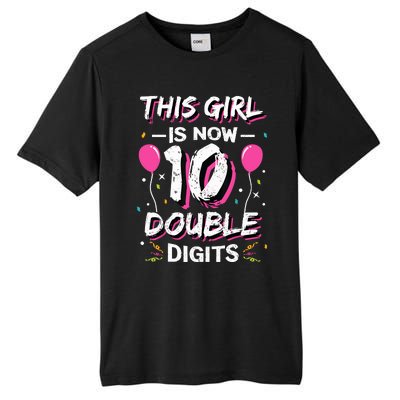 This Girl Is Now 10 Double Digits 10th birthday Gift Tall Fusion ChromaSoft Performance T-Shirt