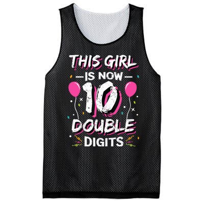 This Girl Is Now 10 Double Digits 10th birthday Gift Mesh Reversible Basketball Jersey Tank