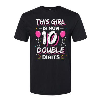 This Girl Is Now 10 Double Digits 10th birthday Gift Softstyle CVC T-Shirt