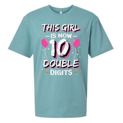 This Girl Is Now 10 Double Digits 10th birthday Gift Sueded Cloud Jersey T-Shirt