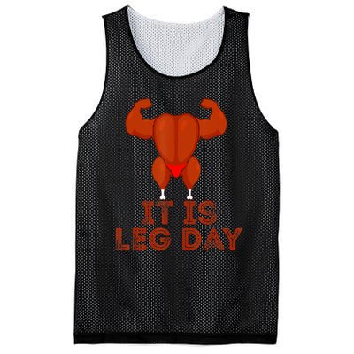 Thanksgiving Gym It's Leg Day Turkey Mesh Reversible Basketball Jersey Tank