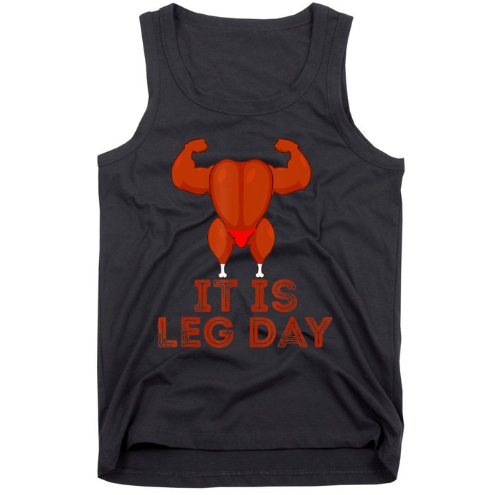 Thanksgiving Gym It's Leg Day Turkey Tank Top