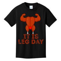 Thanksgiving Gym It's Leg Day Turkey Kids T-Shirt