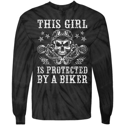 This Girl Is Protected By A Biker Tie-Dye Long Sleeve Shirt