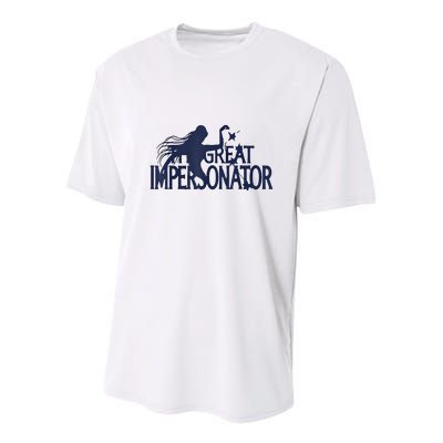 The Great Impersonator Funny Gift Youth Performance Sprint T-Shirt