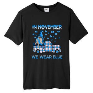 Truck Gnomes In November We Wear Blue Diabetes Awareness Gift Tall Fusion ChromaSoft Performance T-Shirt