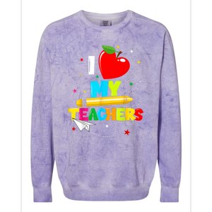 Teens Graduation I Heart My Teachers I Love My Teachers Colorblast Crewneck Sweatshirt