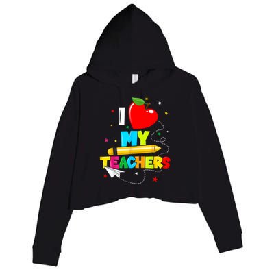 Teens Graduation I Heart My Teachers I Love My Teachers Crop Fleece Hoodie