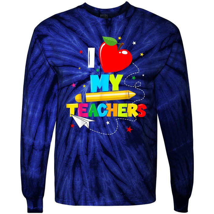 Teens Graduation I Heart My Teachers I Love My Teachers Tie-Dye Long Sleeve Shirt