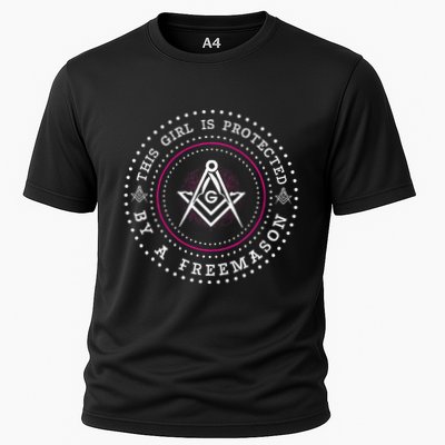 This Girl Is Protected By A Mason Compass Square Masonic Cooling Performance Crew T-Shirt
