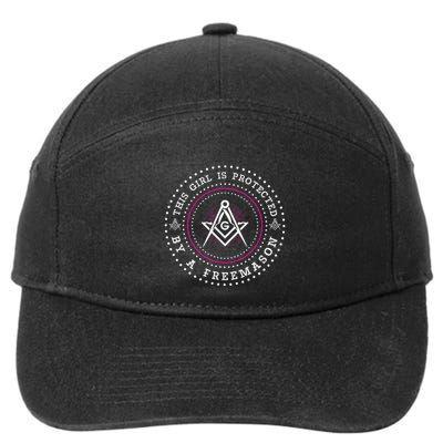 This Girl Is Protected By A Mason Compass Square Masonic 7-Panel Snapback Hat