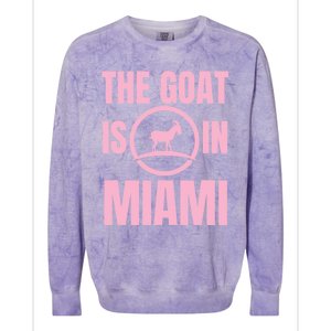 The Goat Is In Miami Funny Colorblast Crewneck Sweatshirt