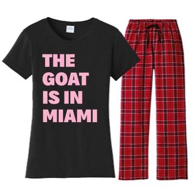 The Goat Is In Miami Funny Women's Flannel Pajama Set