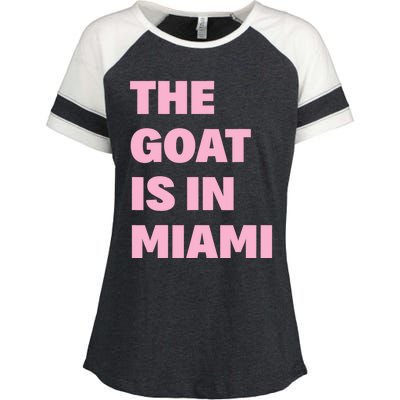 The Goat Is In Miami Funny Enza Ladies Jersey Colorblock Tee