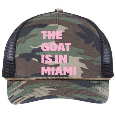 The Goat Is In Miami Funny Retro Rope Trucker Hat Cap