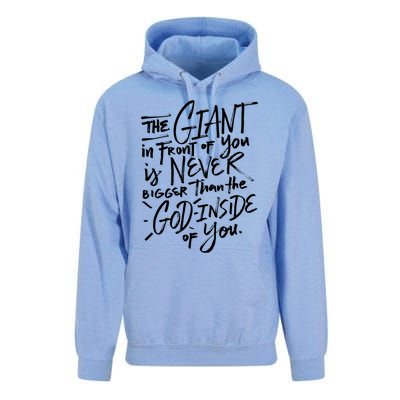 The Giant In Front Of You Is Never Bigger Than The God Gift Unisex Surf Hoodie