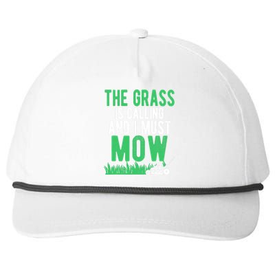 The Grass Is Calling And I Must Mow | Funny Lawn Landscaping Snapback Five-Panel Rope Hat