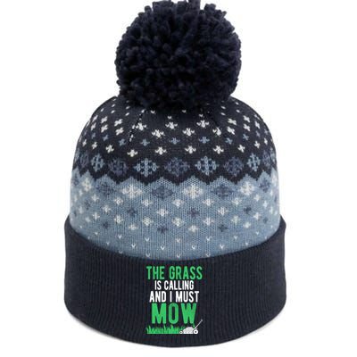 The Grass Is Calling And I Must Mow | Funny Lawn Landscaping The Baniff Cuffed Pom Beanie