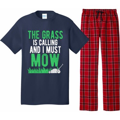 The Grass Is Calling And I Must Mow | Funny Lawn Landscaping Pajama Set