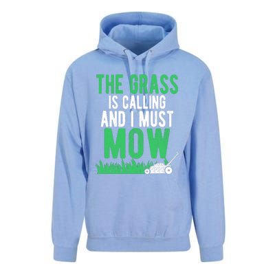 The Grass Is Calling And I Must Mow | Funny Lawn Landscaping Unisex Surf Hoodie