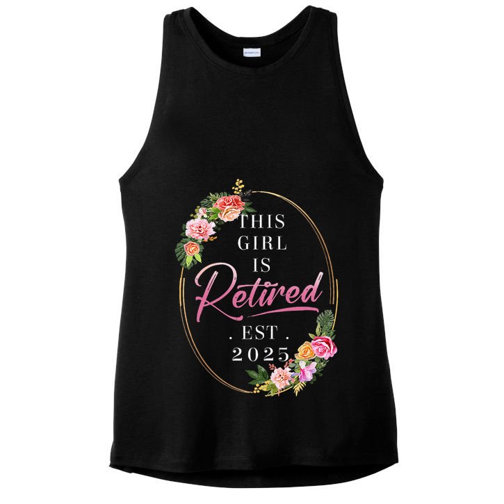 This Girl Is Retired Est 2025 Retirement Women Mom Grandma Ladies PosiCharge Tri-Blend Wicking Tank
