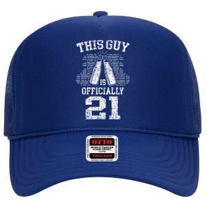 This Guy Is Ly 21 21st Birthday Party Celebrate Gift High Crown Mesh Back Trucker Hat