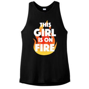 This Girl Is On Fire Ladies PosiCharge Tri-Blend Wicking Tank