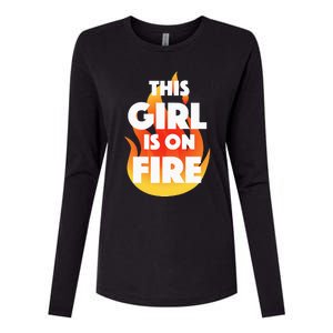 This Girl Is On Fire Womens Cotton Relaxed Long Sleeve T-Shirt