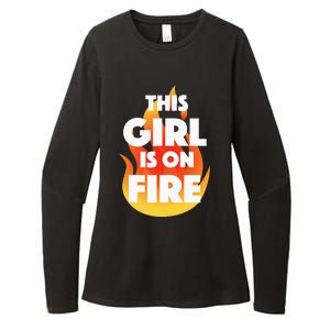 This Girl Is On Fire Womens CVC Long Sleeve Shirt