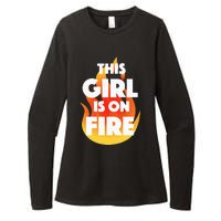 This Girl Is On Fire Womens CVC Long Sleeve Shirt