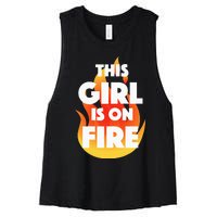 This Girl Is On Fire Women's Racerback Cropped Tank