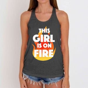 This Girl Is On Fire Women's Knotted Racerback Tank