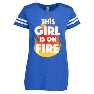 This Girl Is On Fire Enza Ladies Jersey Football T-Shirt