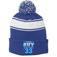 This Guy Is Ly 33 Cute Birthday Thirtythree Great Gift Stripe Pom Pom Beanie