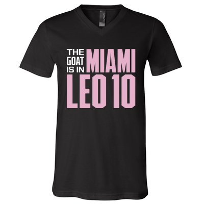 The GOAT Is In Miami Leo 10 V-Neck T-Shirt