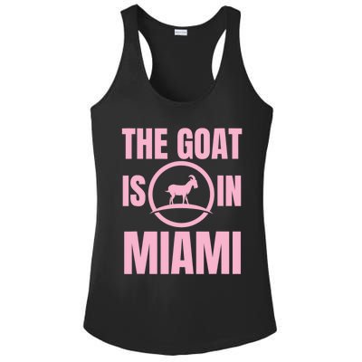 The Goat Is In Miami Ladies PosiCharge Competitor Racerback Tank