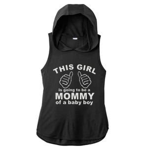 This Girl Is Going To Be A MOMMY Of A Baby Boy Ladies PosiCharge Tri-Blend Wicking Draft Hoodie Tank