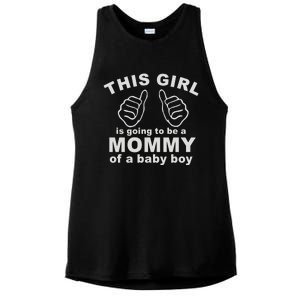 This Girl Is Going To Be A MOMMY Of A Baby Boy Ladies PosiCharge Tri-Blend Wicking Tank