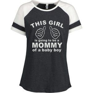 This Girl Is Going To Be A MOMMY Of A Baby Boy Enza Ladies Jersey Colorblock Tee