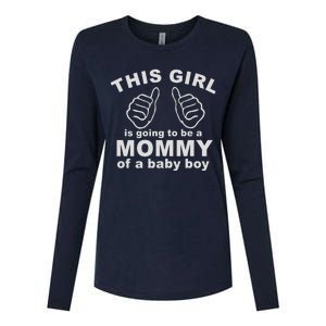 This Girl Is Going To Be A MOMMY Of A Baby Boy Womens Cotton Relaxed Long Sleeve T-Shirt