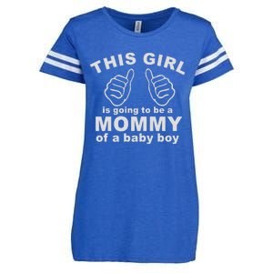 This Girl Is Going To Be A MOMMY Of A Baby Boy Enza Ladies Jersey Football T-Shirt