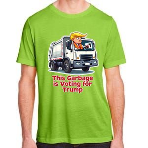 This Garbage Is Voting Trump Funny Garbage Truck Trump 2024 Adult ChromaSoft Performance T-Shirt