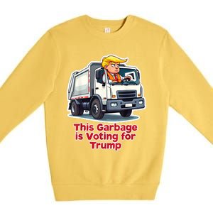 This Garbage Is Voting Trump Funny Garbage Truck Trump 2024 Premium Crewneck Sweatshirt